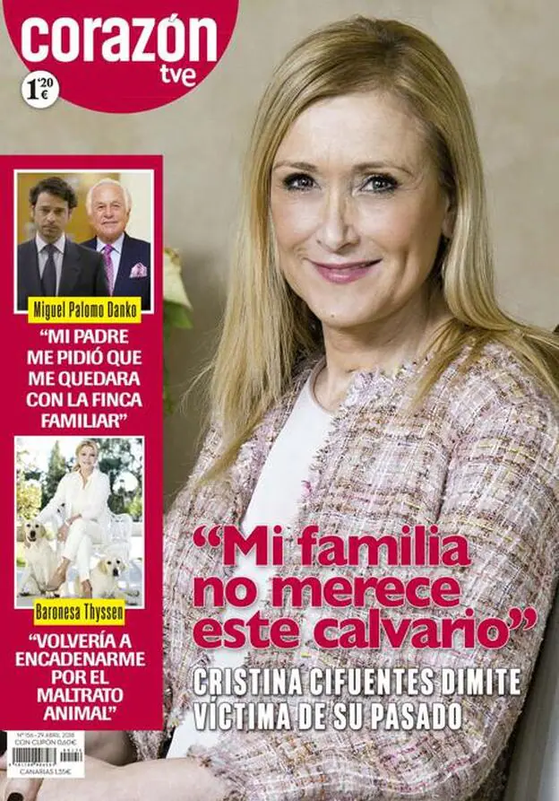 La dimisión de Cristina Cifuentes, portada de la revista 'Corazón' esta semana./'corazón'.