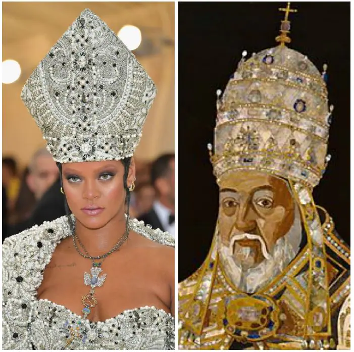 Inspiración de los looks de la Gala del Met: Rihanna y el Papa Clemente VIII