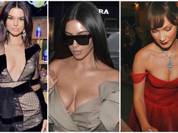Pechos al desnudo: así lo hacen Bella Hadid, Kim Kardashian y Kendall Jenner