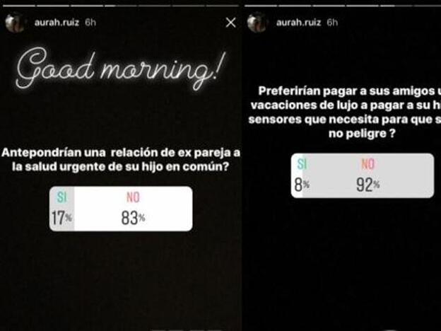 Esta es la encuesta que realizó Aurah en su cuenta de Instagram.