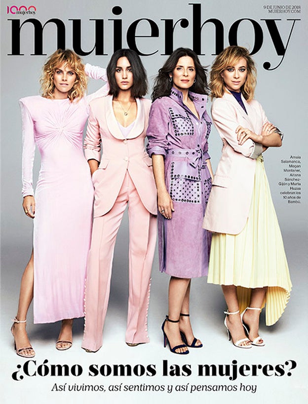 Amaia Salamanca, Megan Montaner, Aitana Sánchez-Gijón y Marta Hazas, con estilismo de José Herrera y look de belleza de Lancôme./MARIO SIERRA