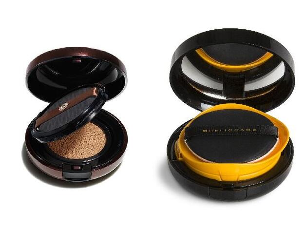 1. Synchro Skin Cushion Compact Bronzer de Shiseido (45 euros). 2. 360º Color Cushion Compact de Heliocare (31,95 euros).