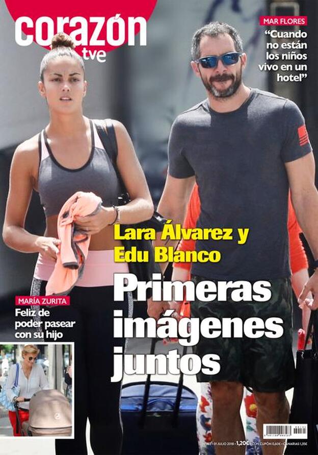 Las primeras fotos del amor de Lara Álvarez y Edu Blanco, portada de 'Corazón'