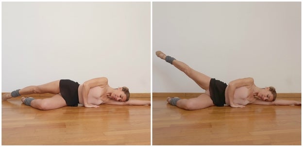 Pasos para hacer el allongé lateral de piernas.