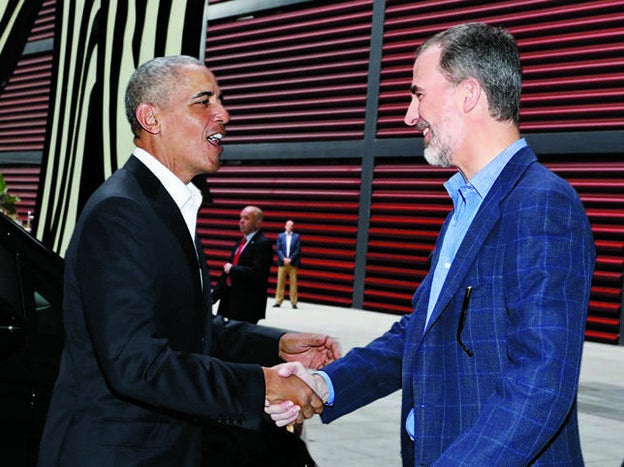 La familia Obama disfruta de España