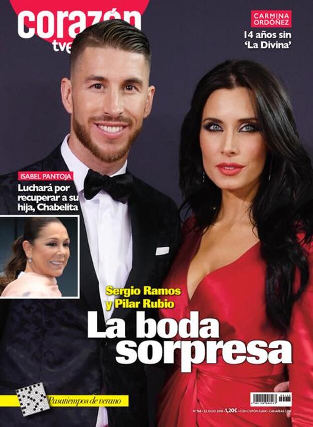 Sergio Ramos y Pilar Rubio, boda por sorpresa en la portada de 'Corazón'