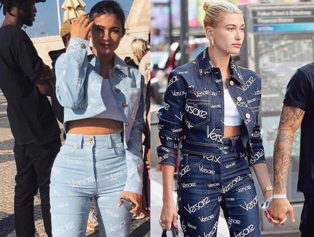 ¿Quién lleva mejor la logomanía Versace, Kylie o Hailey?