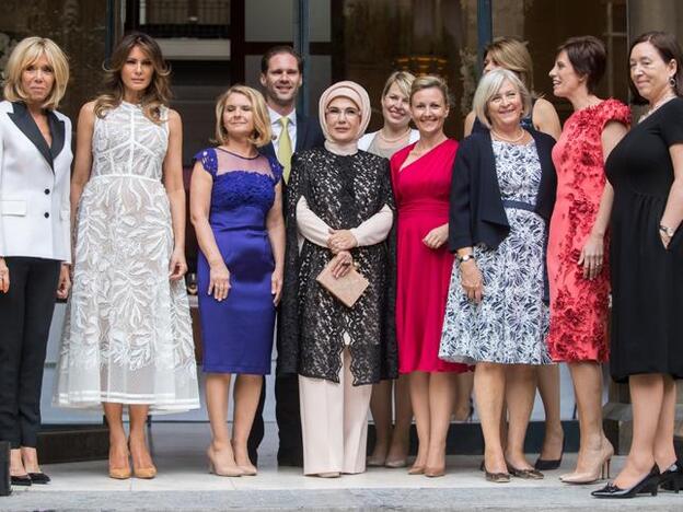 Brigitte Macron, Melania Trump y el primer caballero