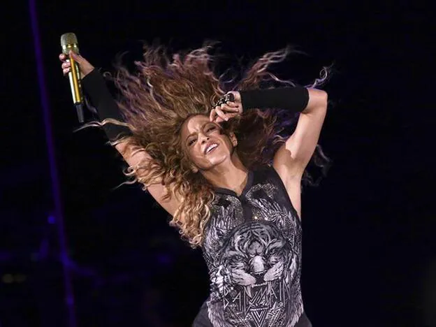 Shakira durante un concierto en Nueva York en agosto./gtres.