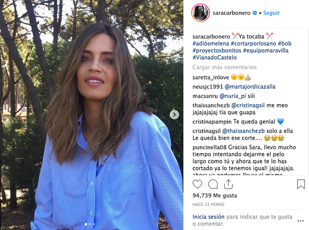 Sara Carbonero comparte en Instagram su cambio de look: se ha cortado su larga melena.