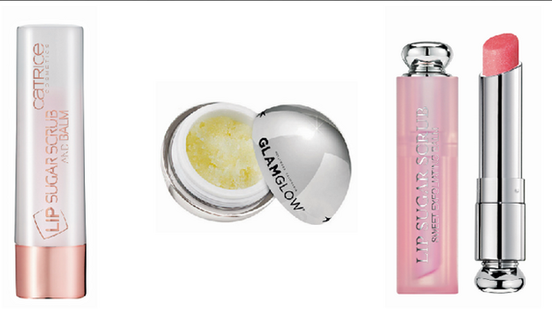 1. Lip Sugar Scrub &amp; Balm de Catrice (4,50 €). 2. Pout Mud Fizzy Lip de GlamGlow (24,90 €). En Sephora. 3. Dior Addict Lip Sugar Scrub exfoliante de labios de Dior (37,50 €).