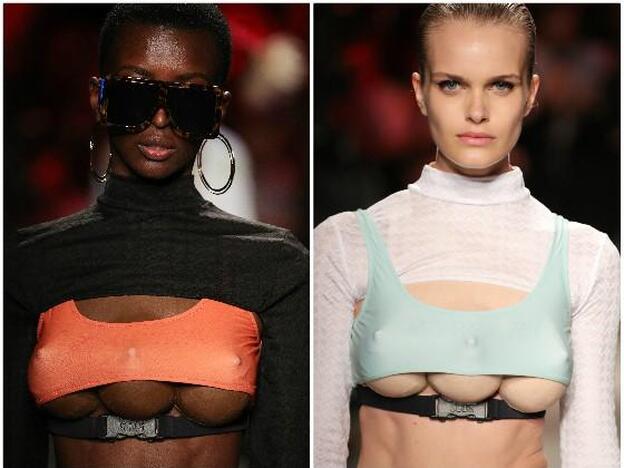 Modelos con tres pechos desfilan en Milán
