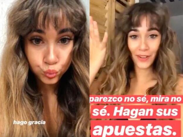 Aitana mostró su intento de cambio de 'look' a través de algunos de sus 'stories'.