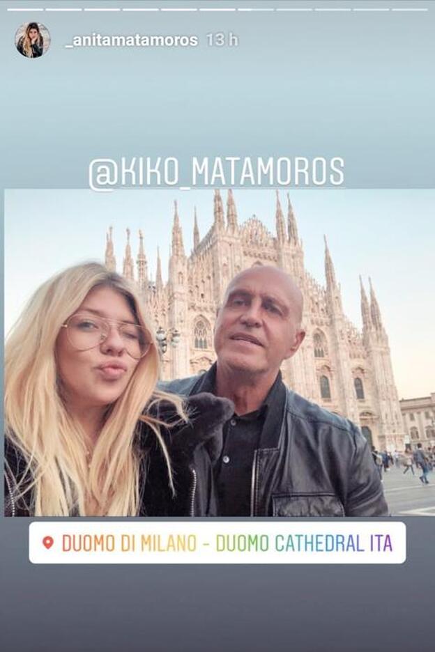 Anita Matamoros capturaba la visita de su padre en Milán a través de uno de sus 'stories'.