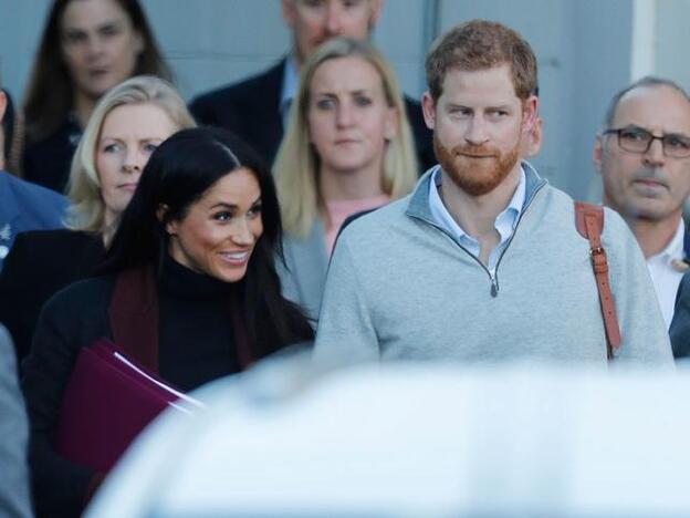 Meghan Markle y Harry llegando al llegar al aeropuerto de Sindey.