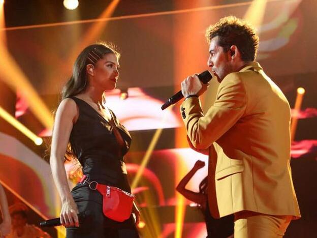 Greeicy Rendón y David Bisbal cantaron juntos en 'Operación Triunfo'./tve.