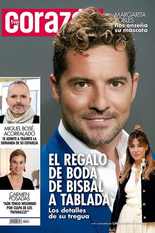 El regalo de David Bisbal a Elena Tablada por su boda, portada de 'Corazón'