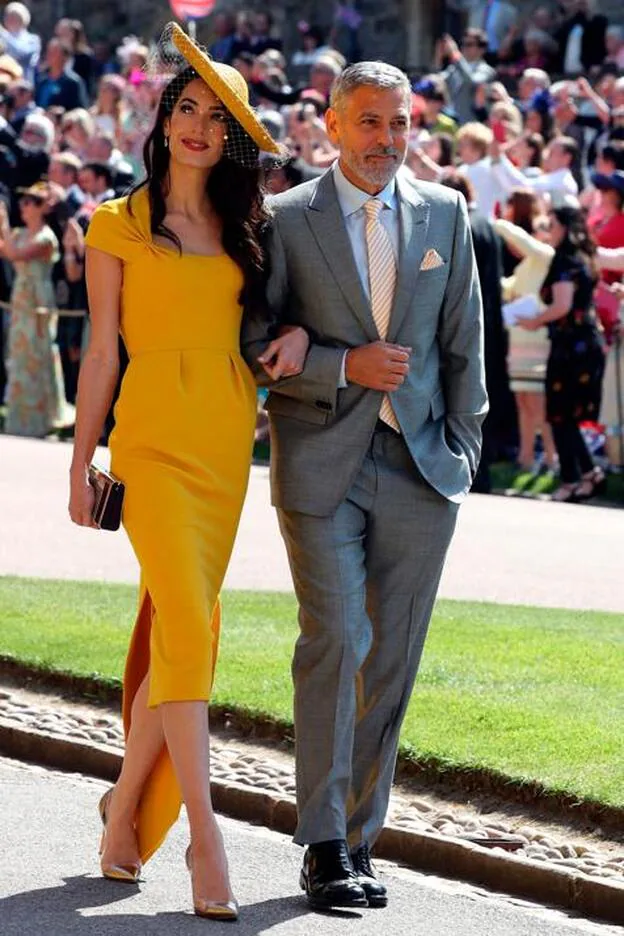 George y Amal Clooney en una imagen de la boda del príncipe Harry y Meghan Markle. Pincha sobre la foto para ver a las famosas que, como Meghan Markle, anunciaron embarazo en 2018./cordon press.