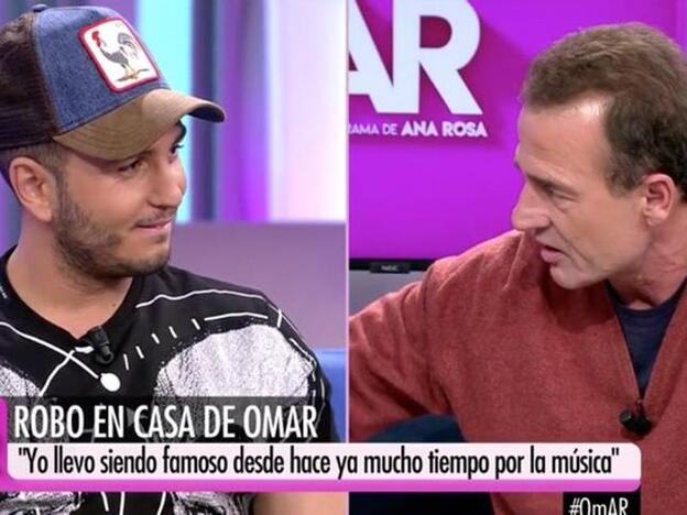 Omar Montes y Alessandro Lequio, cara a cara en 'El programa de Ana Rosa'./telecinco.