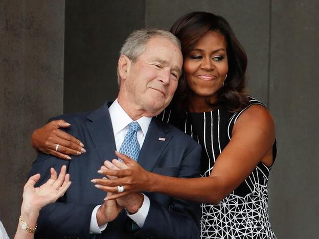 Michelle Obama y George Bush, crónica de una amistad inesperada
