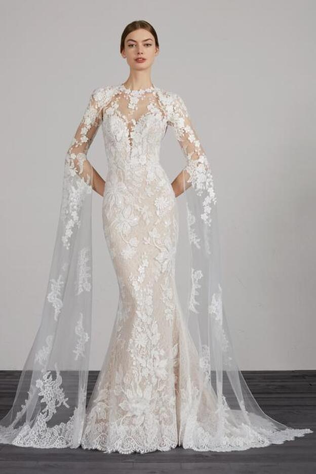 Vestido de Pronovias, modelo Mahon, uno de nuestros favoritos para la presentadora.