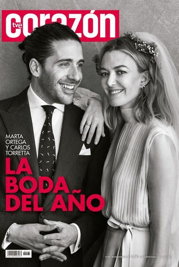 La portada con la primera imagen de Marta Ortega y Carlos Torretta como marido y mujer./d.r.