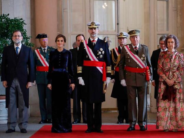 Los Reyes durante la Pascua Militar del año anterior./Getty images