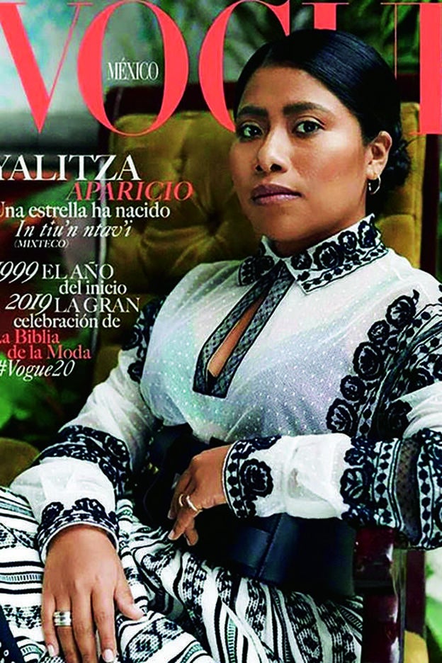 La histórica portada que Vogue México le dedicó a Yalitza Aparicio en enero, la primera vez que una mujer indígena aparecía en la portada de una revista femenina en el mundo.