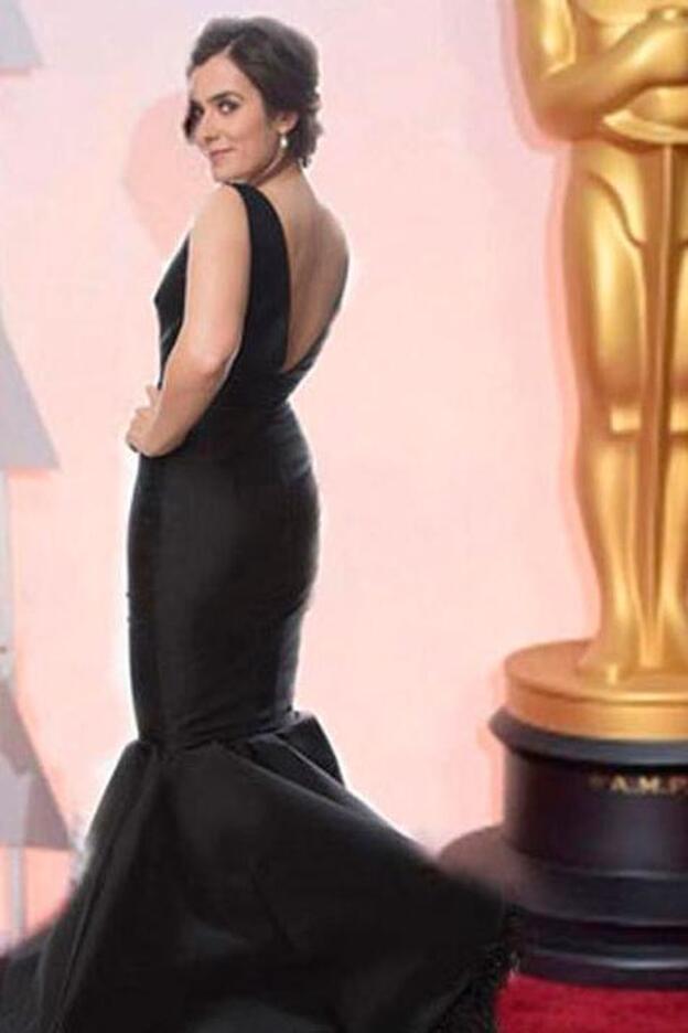 Imagen del montaje de Anna Allen simulando estar en los Premios Oscar. Pincha sobre la foto para ver los mejores vestidos de la historia de su alfombra roja./instagram.