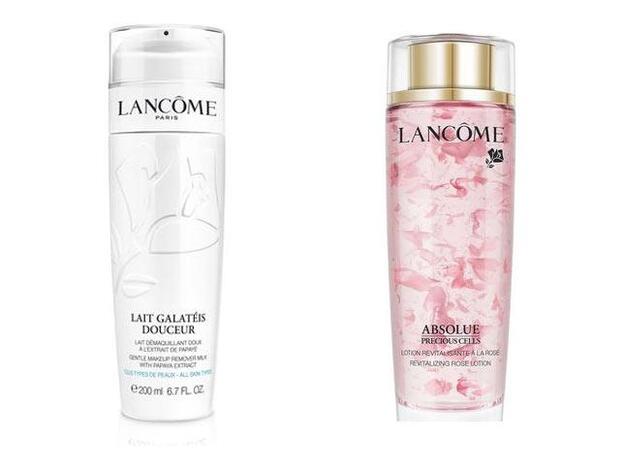 1. GALATÉIS DOUCEUR- Limpiador facial suave para rostro y ojos (35 euros) / 2. ABSOLUE PRECIOUS CELLS REVITALISING ROSE LOTION- Loción Revitalizante con Extracto de Rosa Absolue Precious Cells (102 euros).