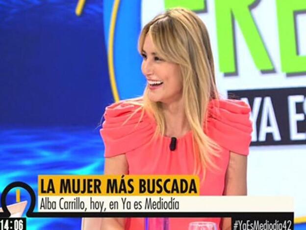 Alba Carrillo en el plató de 'Ya es mediodía'. Pincha sobre la foto para ver las famosas que han encontrado el amor este año./telecinco.