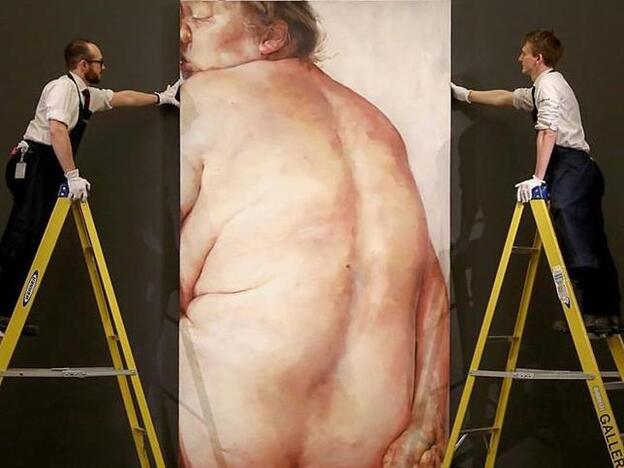 'Juncture', una de las últimas pinturas de Jenny Saville expuesta en Sotheby's, una famosa casa de subastas británica./instagram