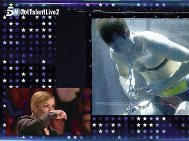 Edurne angustiada en una imagen de la final de 'Got talent'.