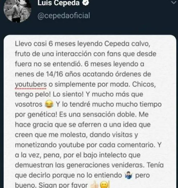 Esta es la defensa que ha hecho de sí mismo Luis Cepeda.