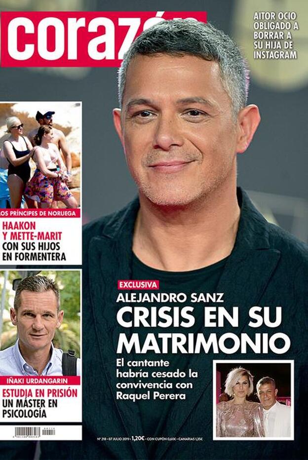 La crisis matrimonial de Alejandro Sanz, portada de 'Corazón'