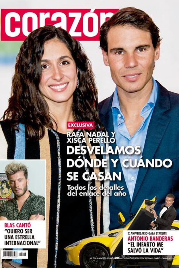 Los detalles de la boda de Rafa Nadal y Xisca Perelló, al descubierto, en la portada de 'Corazón'