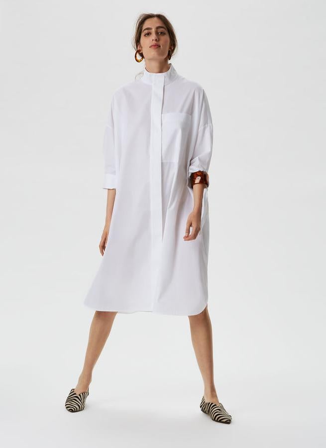 Look 'total white': vestido camisero