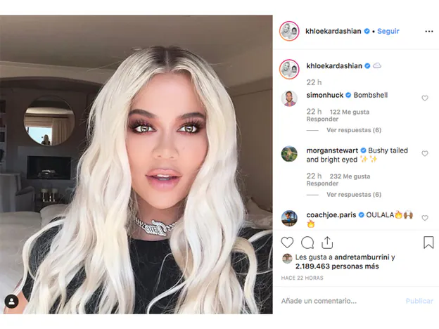 Su propia cuenta de Instagram ha servido de plataforma para que Khloé Kardashian enseñara su nuevo tinte de pelo a todo el mundo.