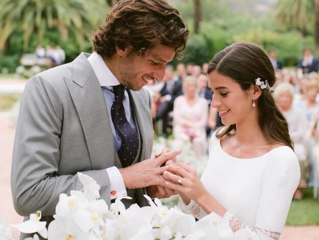 El vestido de novia de Sandra Gago en su boda con Feliciano López