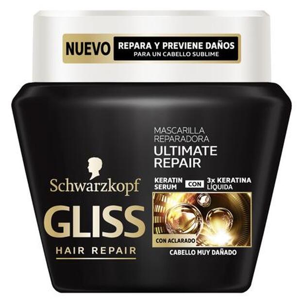 Mascarilla capilar Reparadora Ultimate Repair para cabello muy dañado Gliss, 4,60 EUR.