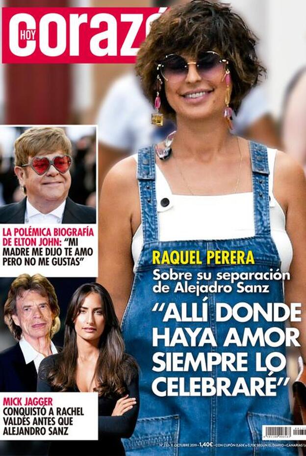 Raquel Perera habla sobre su separación de Alejandro Sanz en la portada de 'Hoy Corazón'