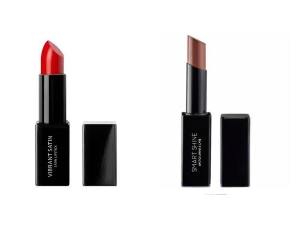 1. Vibrant Satin Lipstick 9 Feminist (12,95 euros). 2. Smart Shine Lipstick 3 Nude Attraction (12,95 euros).