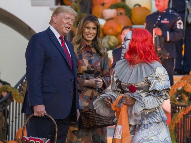 Donald y Melania Trump durante la fiesta de Halloween en la Casa Blanca.