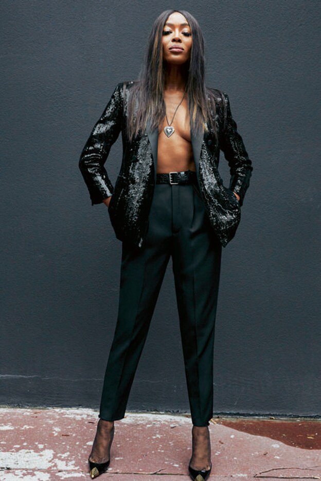 Naomi Campbell posa para la nueva colección cápsula creada por Vaccarello para Yves Saint Laurent./JUERGEN TELLER