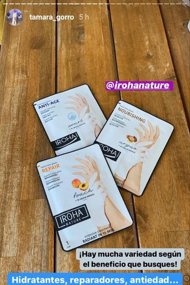 Tamara Gorro utiliza estas tres mascarilla de Iroha Nature.