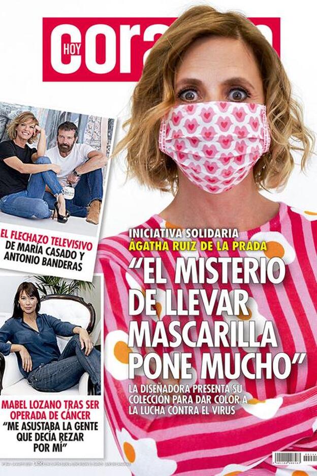 Ágatha Ruiz de la Prada habla del "misterio de llevar mascarilla" en la portada de 'Hoy Corazón'