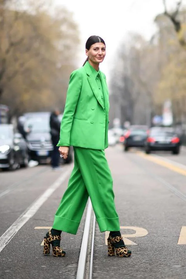 Giovanna Battaglia en febrero de 2018 durante la semana de la moda de Milán.