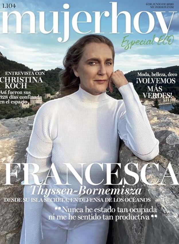 Francesca Thyssen-Bornemisza desde su isla desierta en defensa de los océanos, portada de Mujerhoy