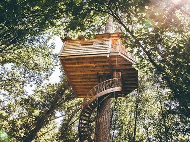 Una casa en los árboles en el bosque de Otxandio (País Vasco)