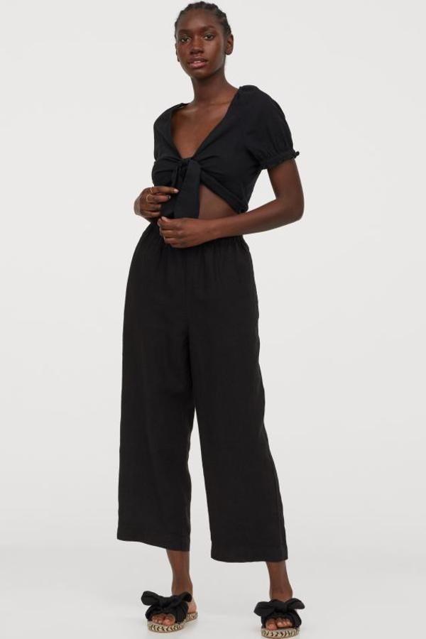 Los pantalones culotte negros del low cost